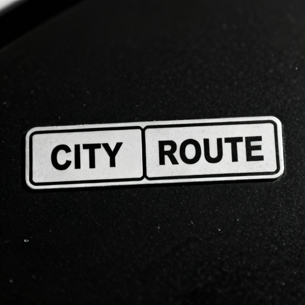 Porównanie etykiet efektywności paliwowej: wersja 'MIASTO' vs 'TRASA' na minimalistycznym czarnym tle